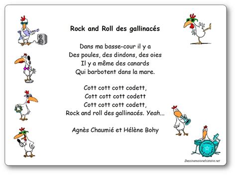 Rock N Roll Des Gallinacés Paroles Le rock and roll des gallinacées – MC en maternelle